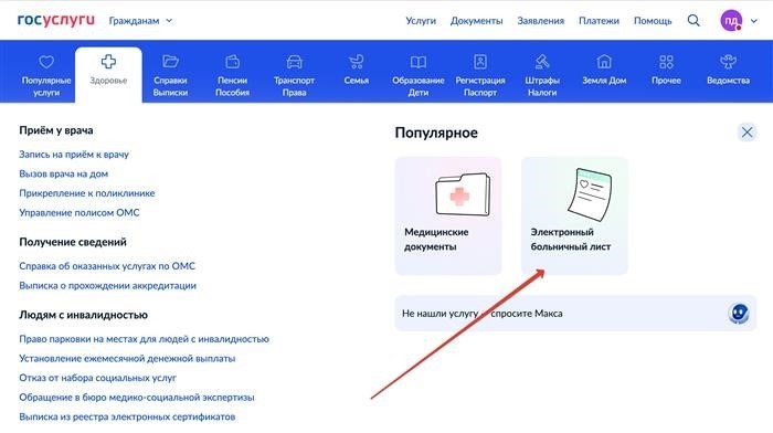 система электронной больничного листка, предоставляемая на электронной платформе государственных услуг.