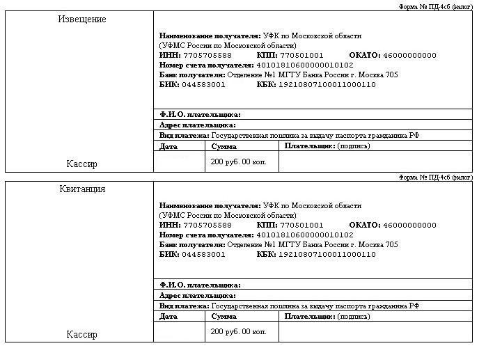 Квитанция об оплате государственной пошлины