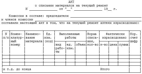 Документ об отчислении ресурсов на цели ремонта