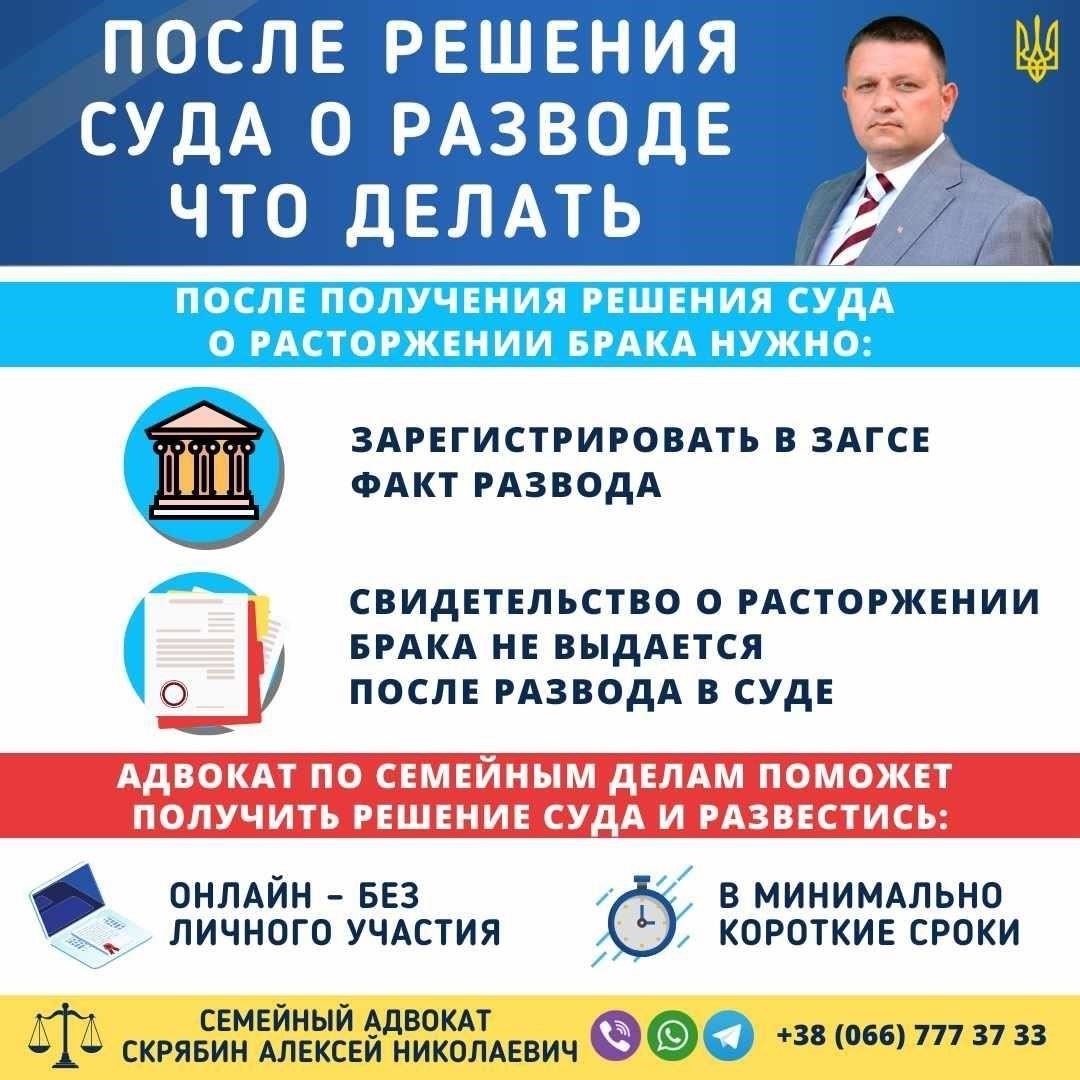 Что делать после вынесения судом решения о разводе?