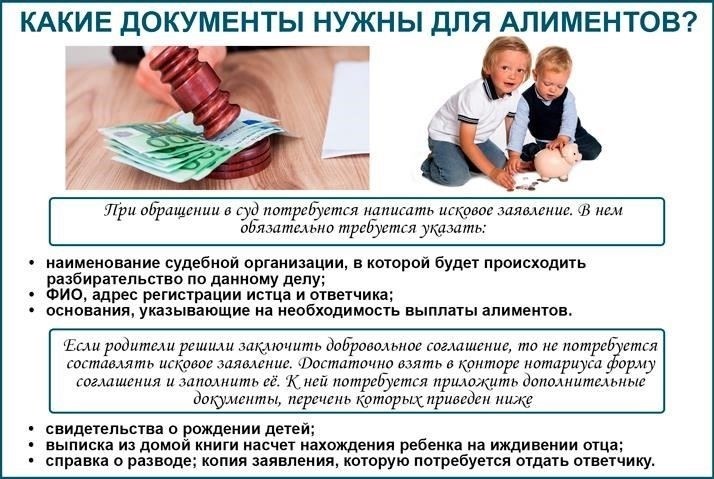 Документы, необходимые для подачи заявления на алименты